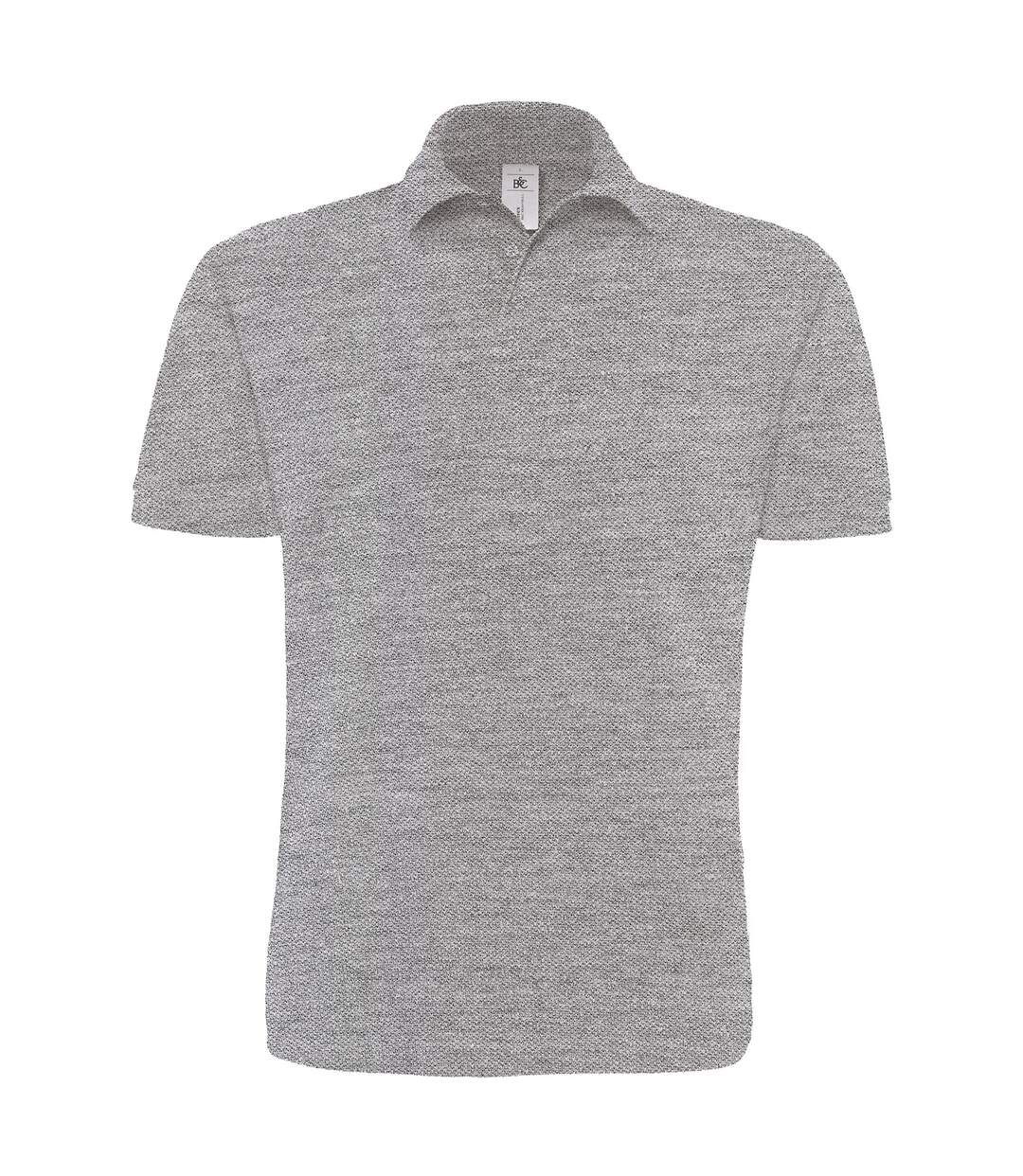 Polo lourd manches courtes - homme - PU422 - gris heather-2