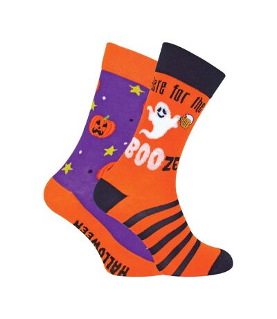 2 Pack Mens Novelty Halloween Coffin Socks in a Box