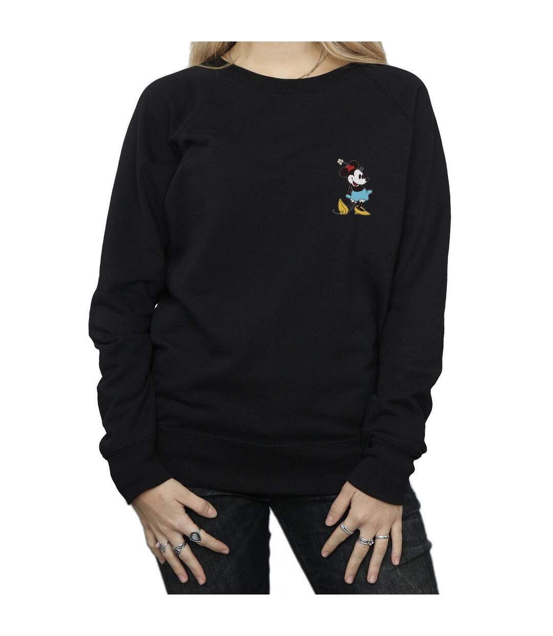 Disney Sweatshirt à la poitrine de Minnie Mouse Womens/Ladies (Noir) - UTBI27005-3