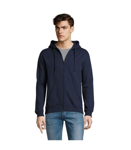 SOLS Mens Seven Full Zip Hooded Sweatshirt / Hoodie (French Navy)