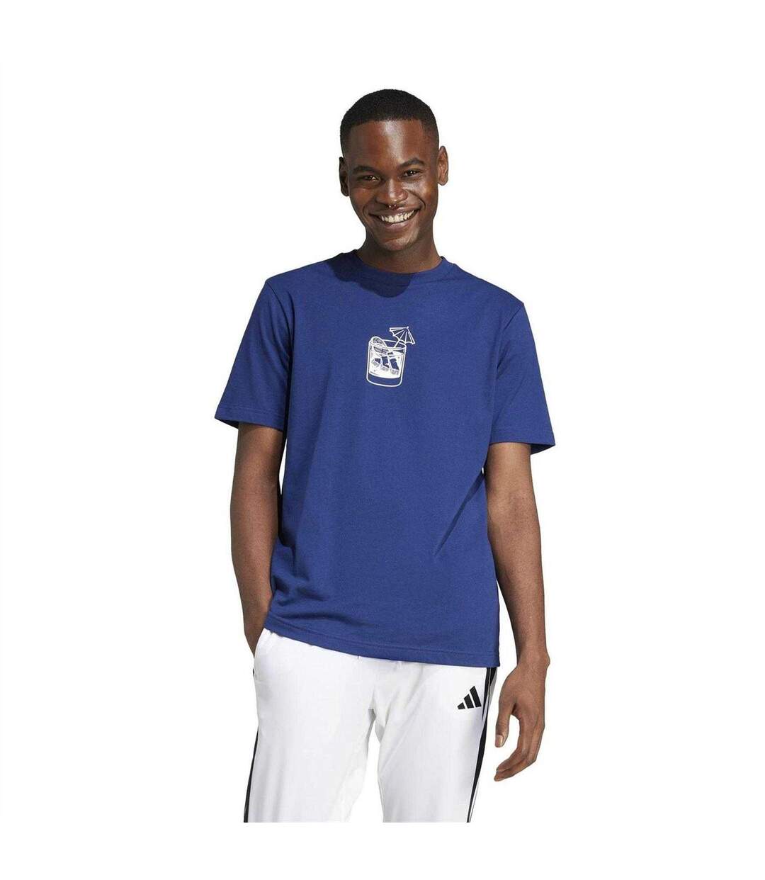 T-shirt Motif/style Boisson Homme Bleu Adidas-3