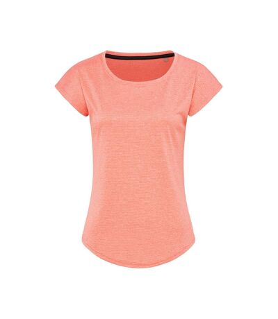 Womens/ladies Move Recycled Sports T-shirt Coral Heather Stedman
