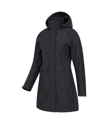 Womens/ladies Cloudburst Textured Waterproof Jacket Black Mountain Warehouse