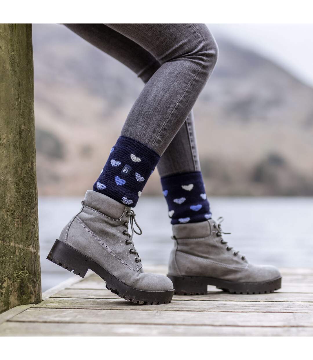 Ladies Thermal Lite Patterned Socks for Winter-3
