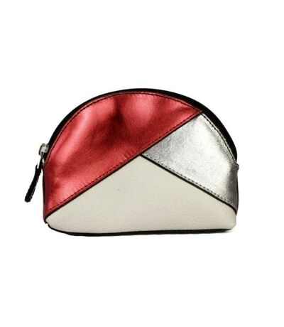 Eastern Counties Leather Womens/Ladies Betsy Coin Purse (Red Foil/Pewter/White) (One Size)