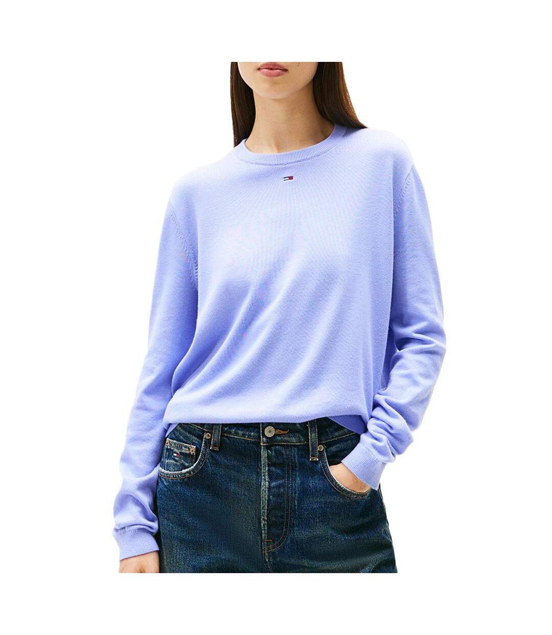 Pull bleu femme tommy hilfiger essential dw0dw20159-1