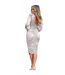 Robe Mi-longue Motif/style Ruché Femme Blanc Cassé AX Paris-3