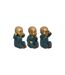 Lot de 3 Statuettes Déco Bouddha Sagesse 21cm Or