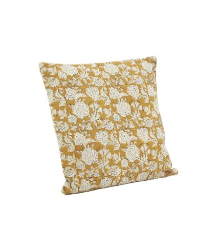 Coussin à fleurs jaune et blanc