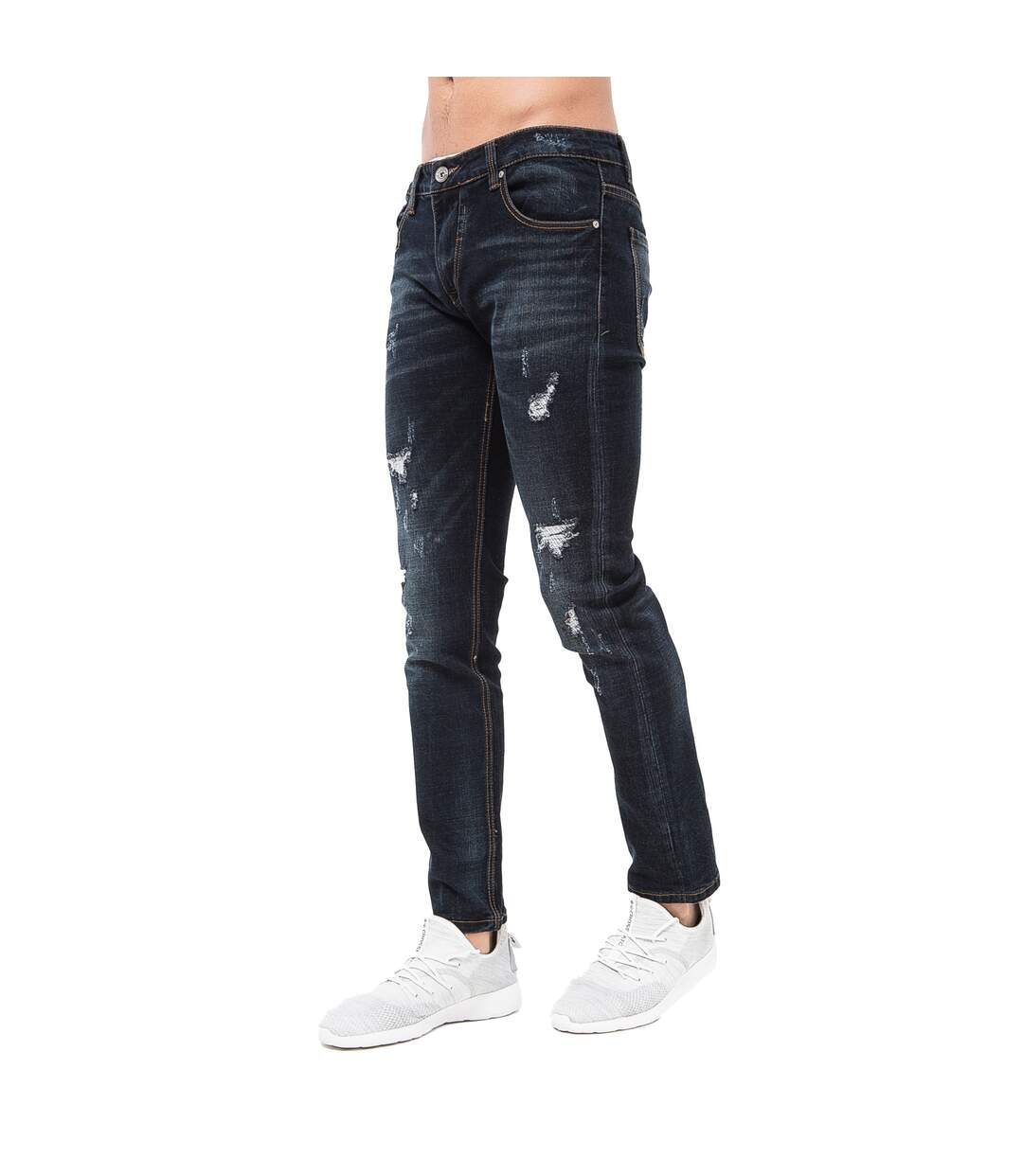 Jean elkslip homme bleu foncé délavé Crosshatch-1