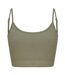 Skinni Fit Womens/Ladies Fashion Sustainable Adjustable Strap Crop Top (Khaki) - UTRW8574