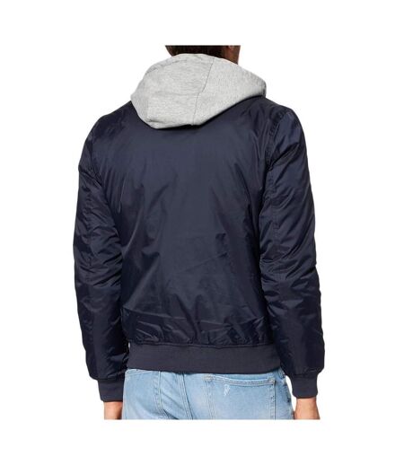 Bomber bleu homme schott bombers capuche amovible en jersey schott oregon-kak