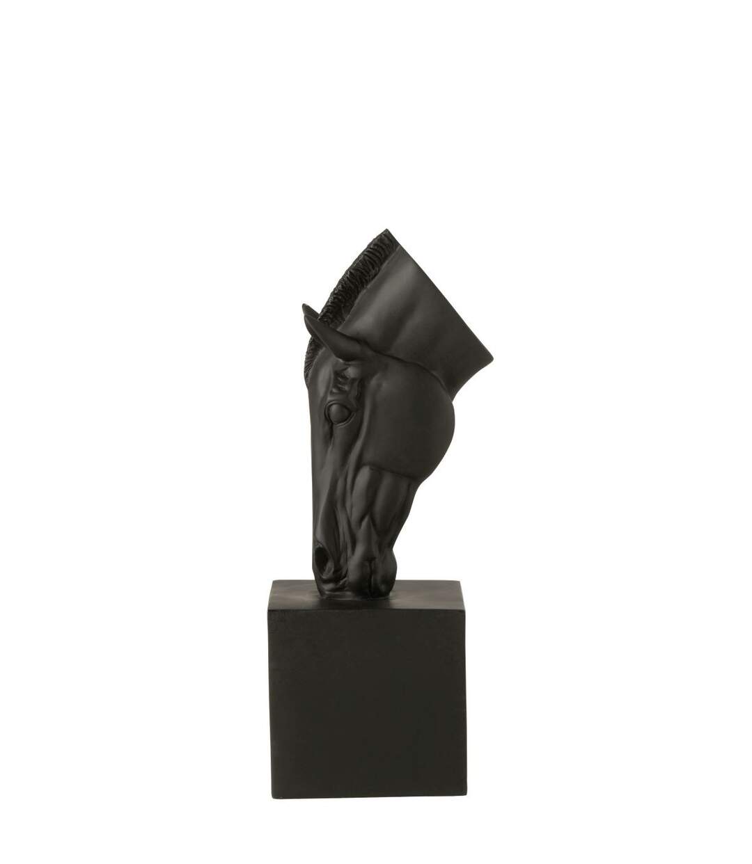 Tête de Cheval sur Socle Hollywood 44cm Noir-3