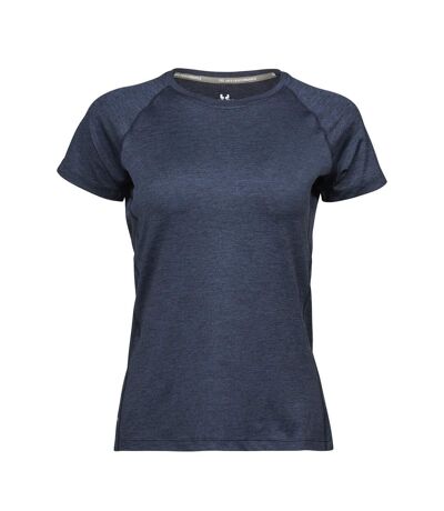 Tee Jays Womens/Ladies Cool Dry Short Sleeve T-Shirt (Navy Melange)