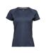 Tee Jays Womens/Ladies Cool Dry Short Sleeve T-Shirt (Navy Melange) - UTBC3324