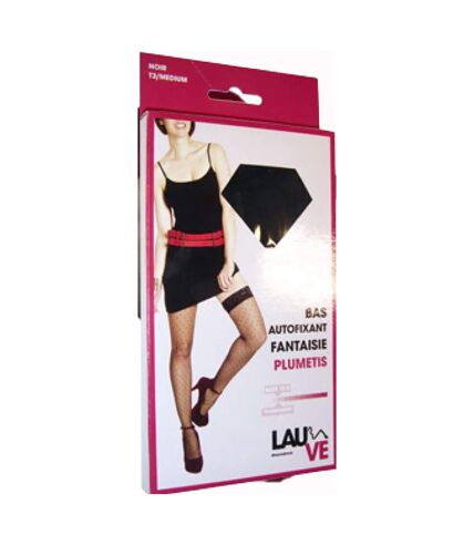 Collant LAUVE Femme- Bas Style,Confort et Résistance- Pack de 2 Paires- Bas Voile 15Den Autofixant Plumetis