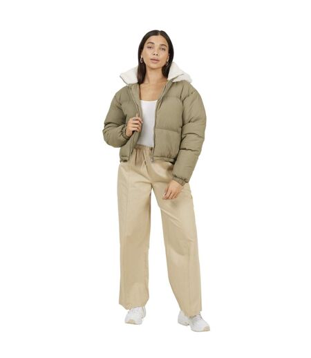 Doudoune Motif/style Froissé Anise Femme Kaki Brave Soul