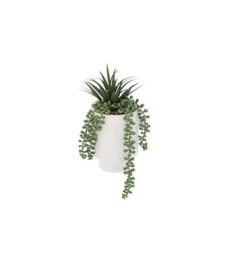 Plante Artificielle en Pot Visage 25cm Blanc
