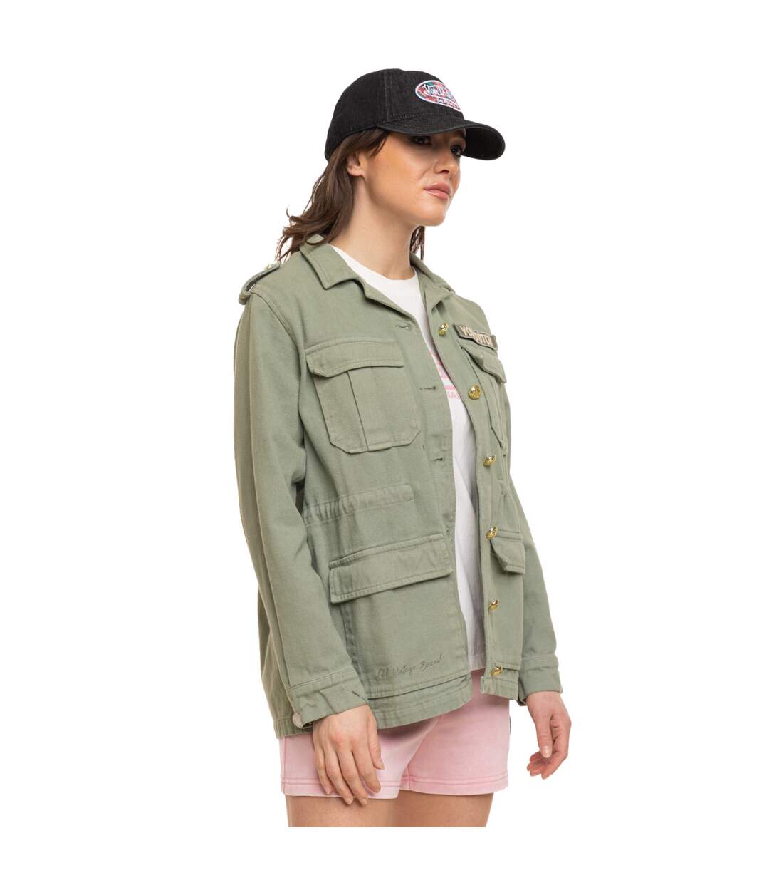 Veste femme en twill cintrée avec lien avec patch et broderie Ltd Vondutch-4
