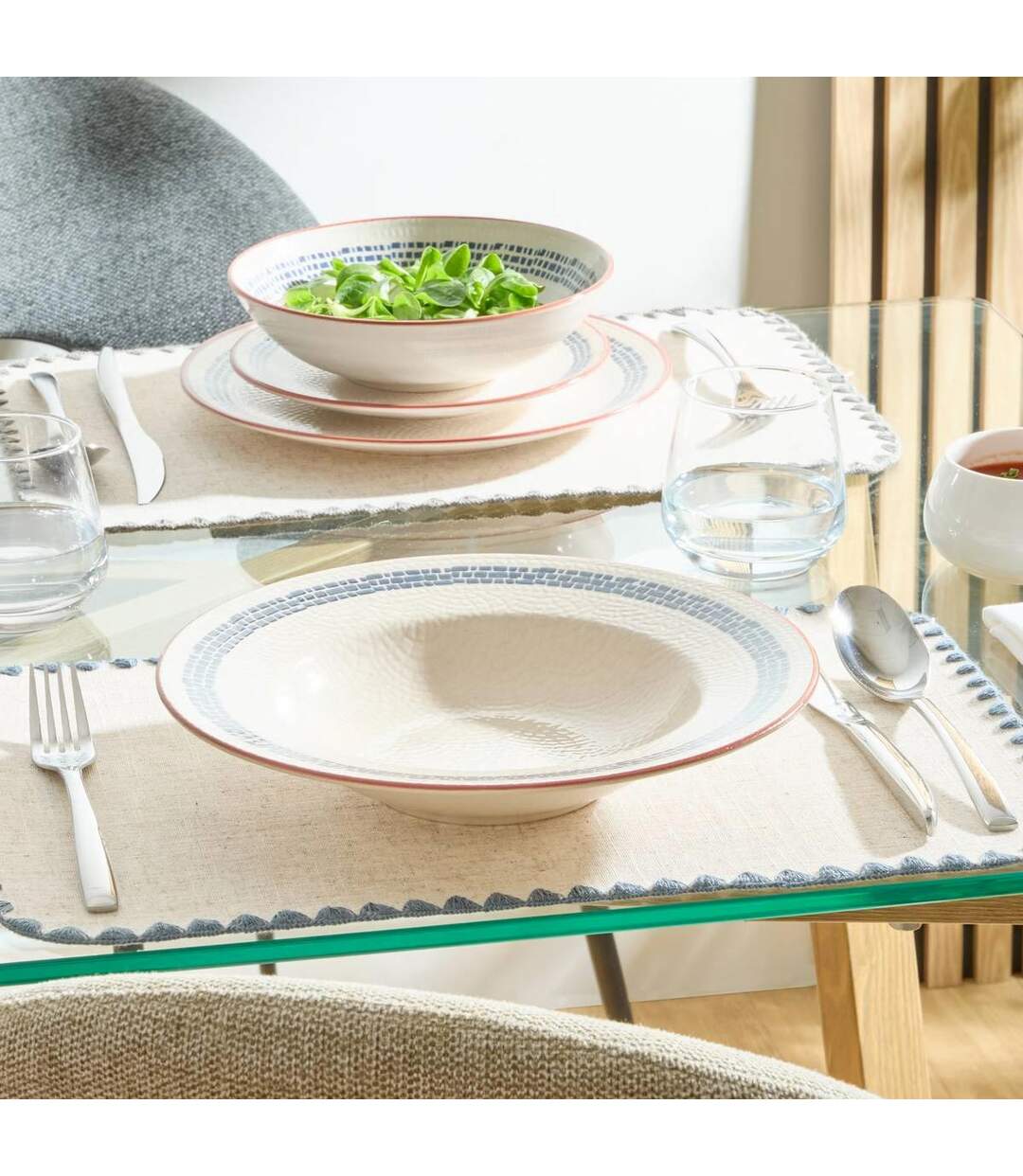 Lot de 6 Assiettes à Pâtes Morgane 28cm Crème-3