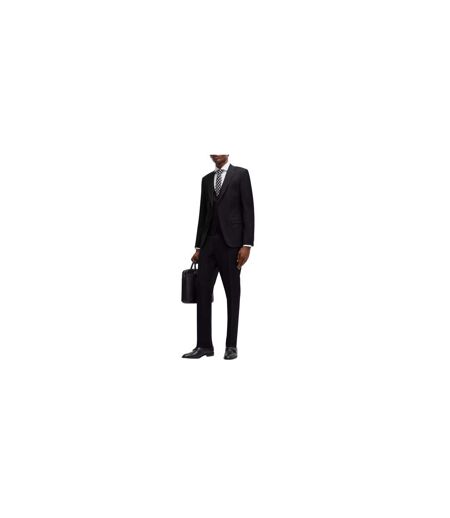 Mens Virgin Wool Trousers Black Boss