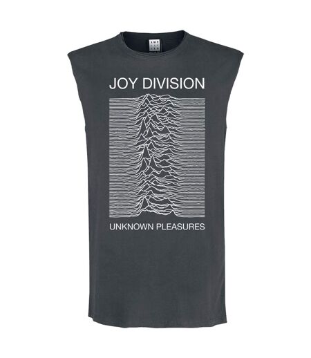 Amplified Mens Unknown Pleasures Joy Division Tank Top (Charcoal)