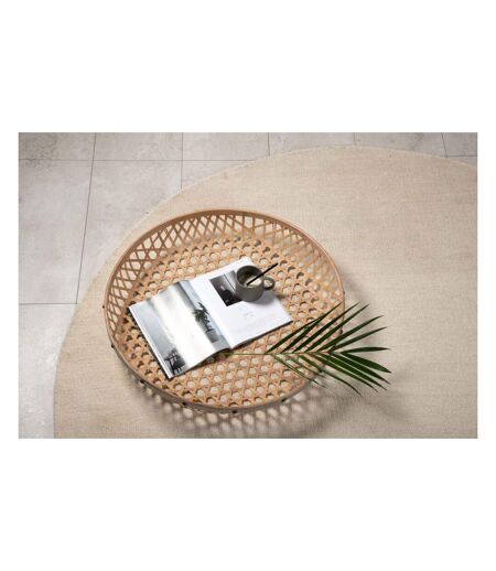 Tapis en coton et laine Jaipur beige Diamètre 200 cm