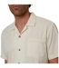 Mens Crochet Trim Short-sleeved Shirt Natural Threadbare-4