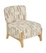 Fauteuil en chenille avec pieds en bois effet naturel CALIX - Beige-1