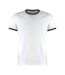 T-shirt ringer homme blanc / noir Kustom Kit-1