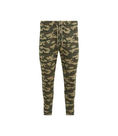 Womens/ladies tapered sweatpants green camo Awdis