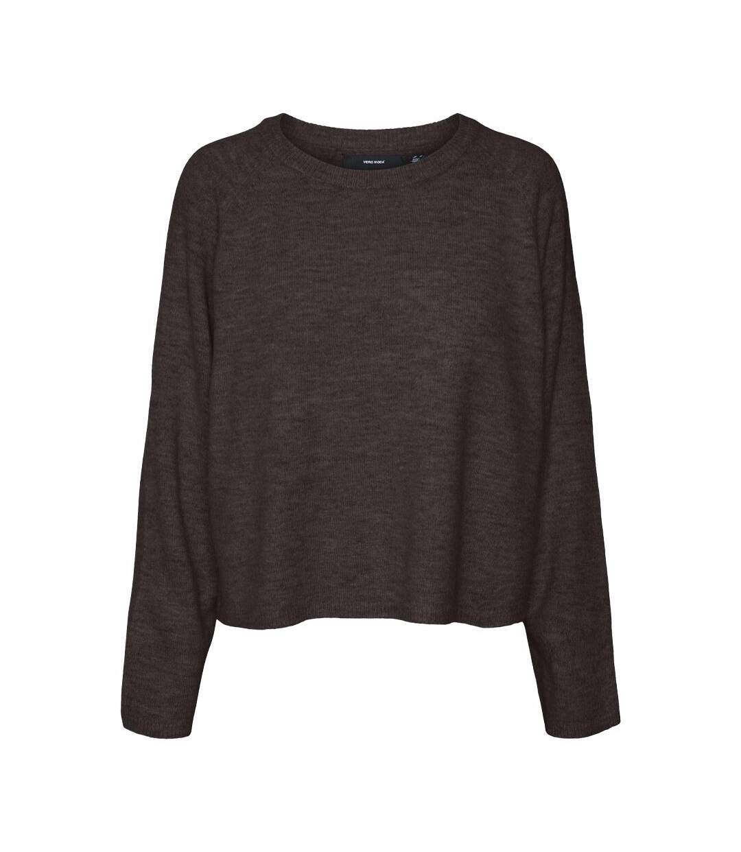 Pull marron femme vero moda jupiters-1
