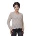 Pull Femme Long Manches - Jaune paille - Style Décontracté-1