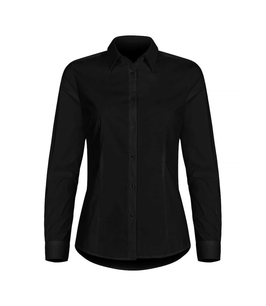 Womens/ladies Stretch Formal Shirt Black Clique-1