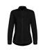 Womens/ladies Stretch Formal Shirt Black Clique-1