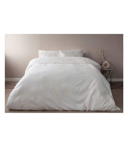 Waffle stripe duvet cover set vanilla Belledorm