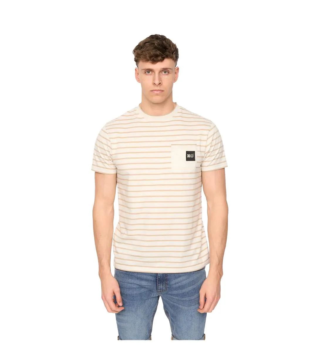 T-shirt Danversity Homme Beige Gris Duck And Cover-2