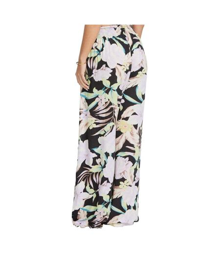 Pantalon noir à fleurs femme billabong split spirit