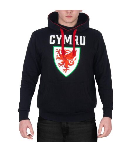 Mens Graphic Fleece Hoodie Black FA Wales