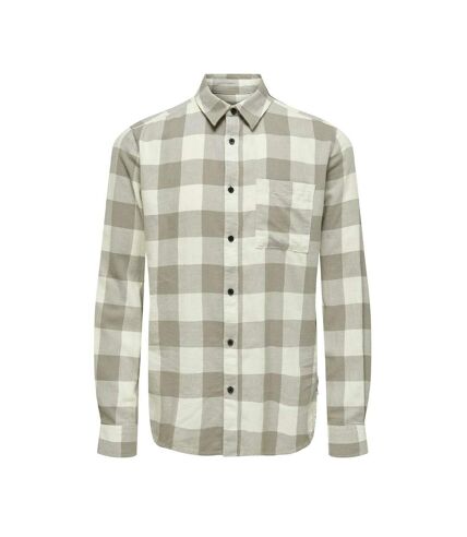 Chemise Blanc/Grise Homme Only & Sons Mundur - L