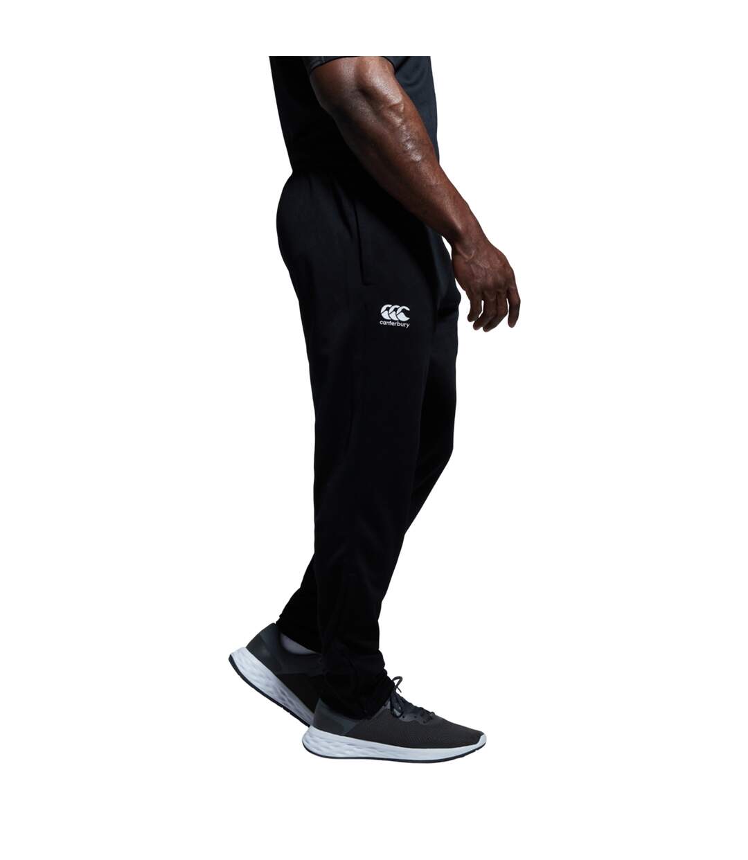 Mens Knitted Stretching Tapered Leg Jogging Bottoms Black Canterbury-4