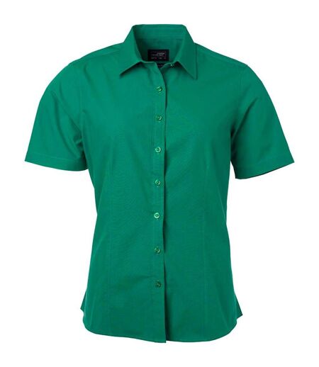 chemise popeline manches courtes - JN679 - femme - vert irlandais