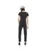 T-shirt femme uni col V avec print devant Fire Vondutch-3