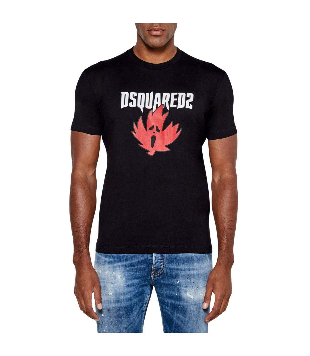 T-shirt Motif/style Feuille D´érable Ghost Homme Noir DSquared2-3