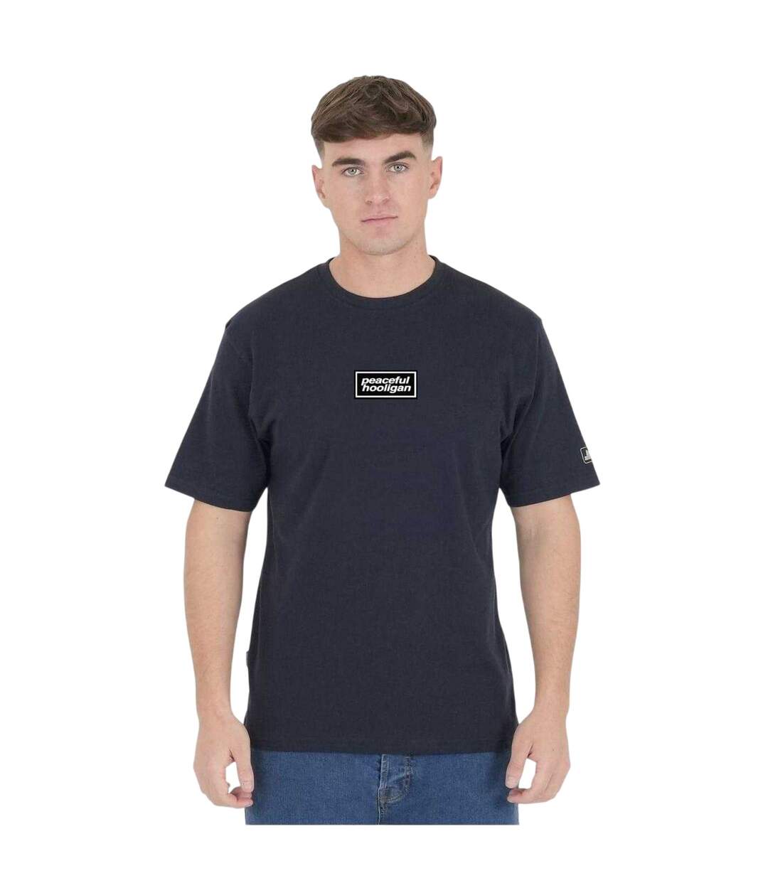 T-shirt Microbox Homme Bleu Marine Peaceful Hooligan-1