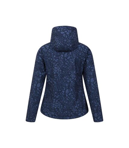 Mountain Warehouse Womens/Ladies Exodus Abstract Water Resistant Soft Shell Jacket (Dark Blue) - UTMW2758
