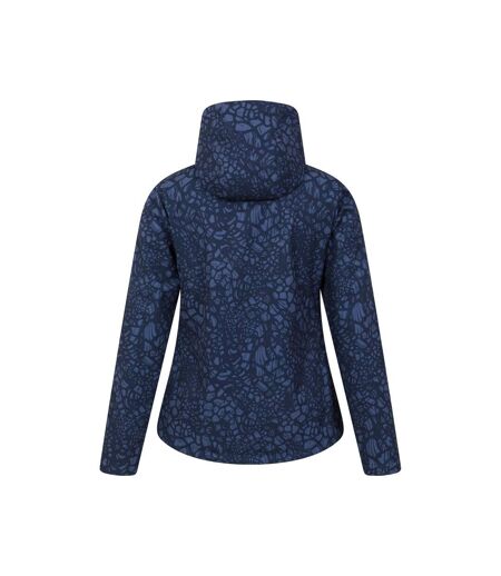 Mountain Warehouse Womens/Ladies Exodus Abstract Water Resistant Soft Shell Jacket (Dark Blue) - UTMW2758