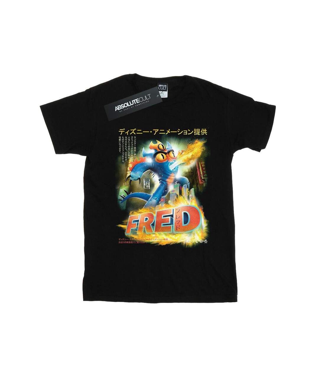 Disney - T-shirt BIG HERO FRED ANIME POSTER - Femme (Noir) - UTBI16932-1