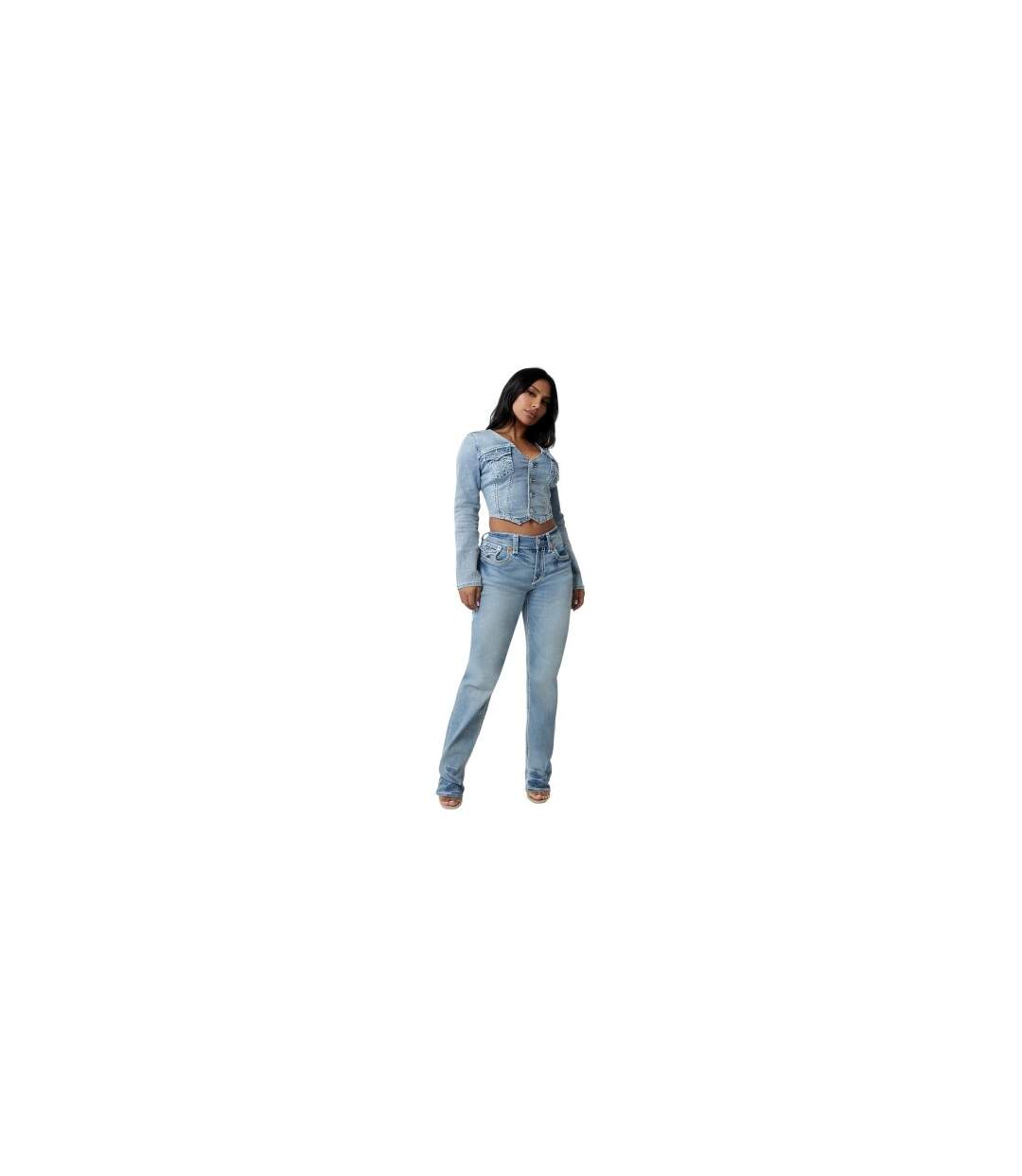 Womens/ladies Ricki Rlxd Denim Relaxed Fit Jeans Horizon True Religion-1