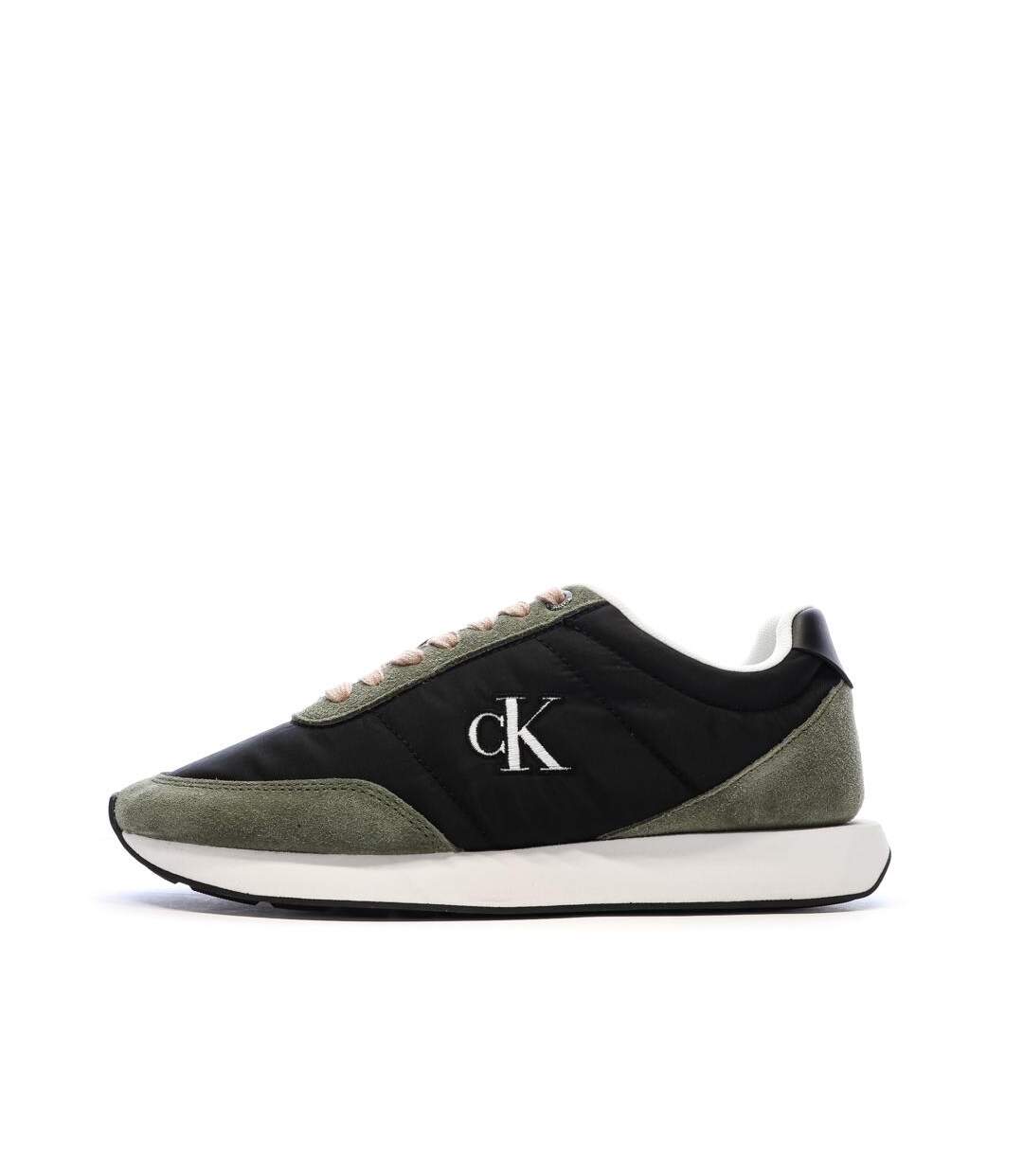 Baskets noir/vert femme calvin klein jeans retro-1